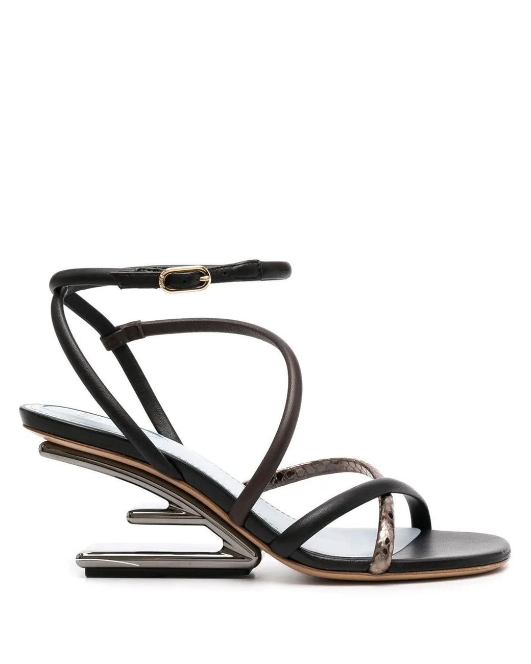 Fendi Black First 85Mm Strappy Sandals