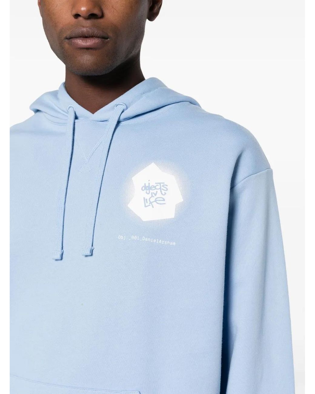 Objects IV Life Blue Cloud-Print Cotton Hoodie for men