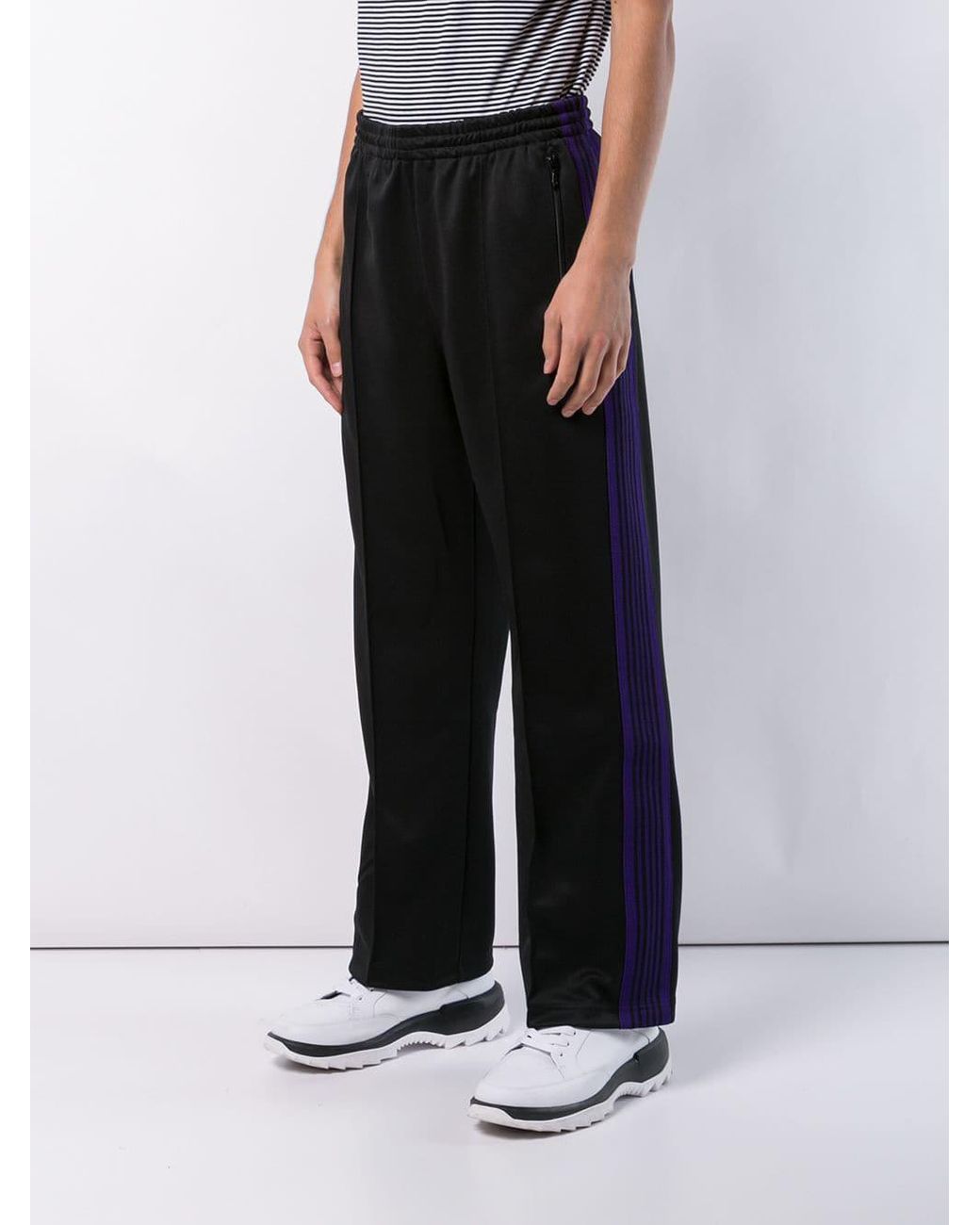 Needles Wide Leg Track Pants in Black for Men