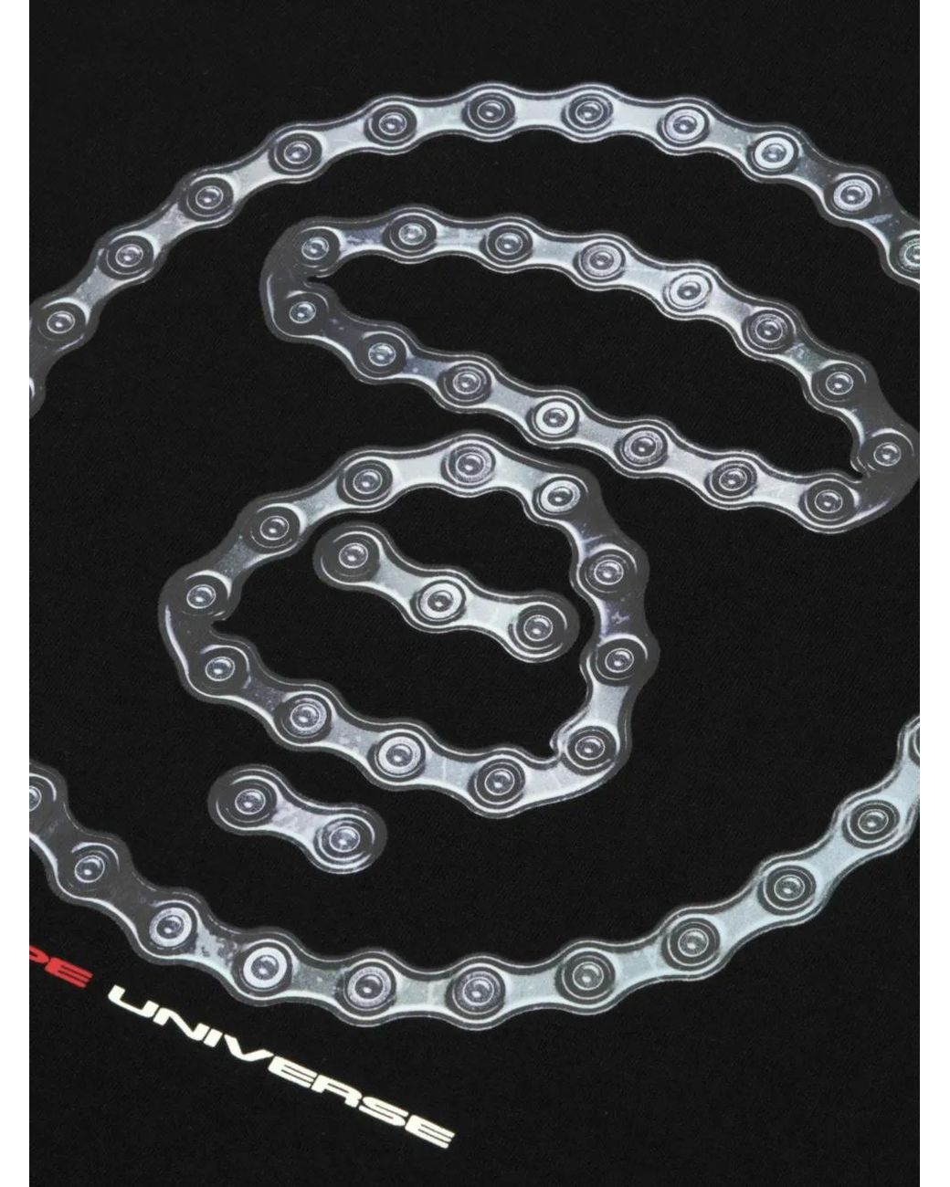 Aape By A Bathing Ape Black Moonface Chain-Print T-Shirt for men