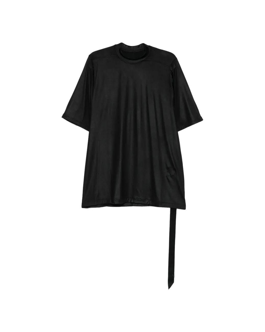 Rick Owens Black Short-Sleeve Ribbon T-Shirt