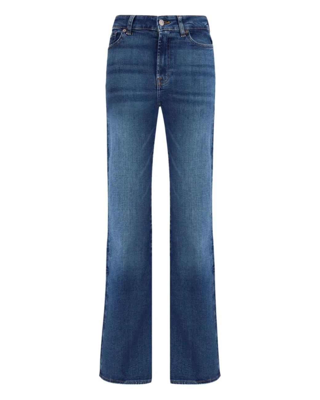 7 For All Mankind Blue Belt-Loop Five-Pocket Jeans