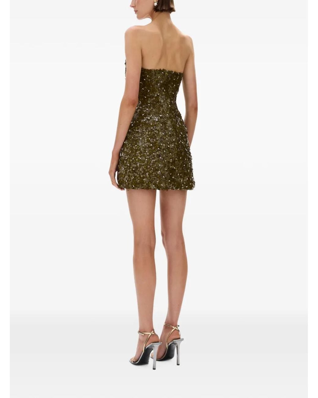 Rachel Gilbert Green Karter Strapless Sequin-Embellished Mini Dress