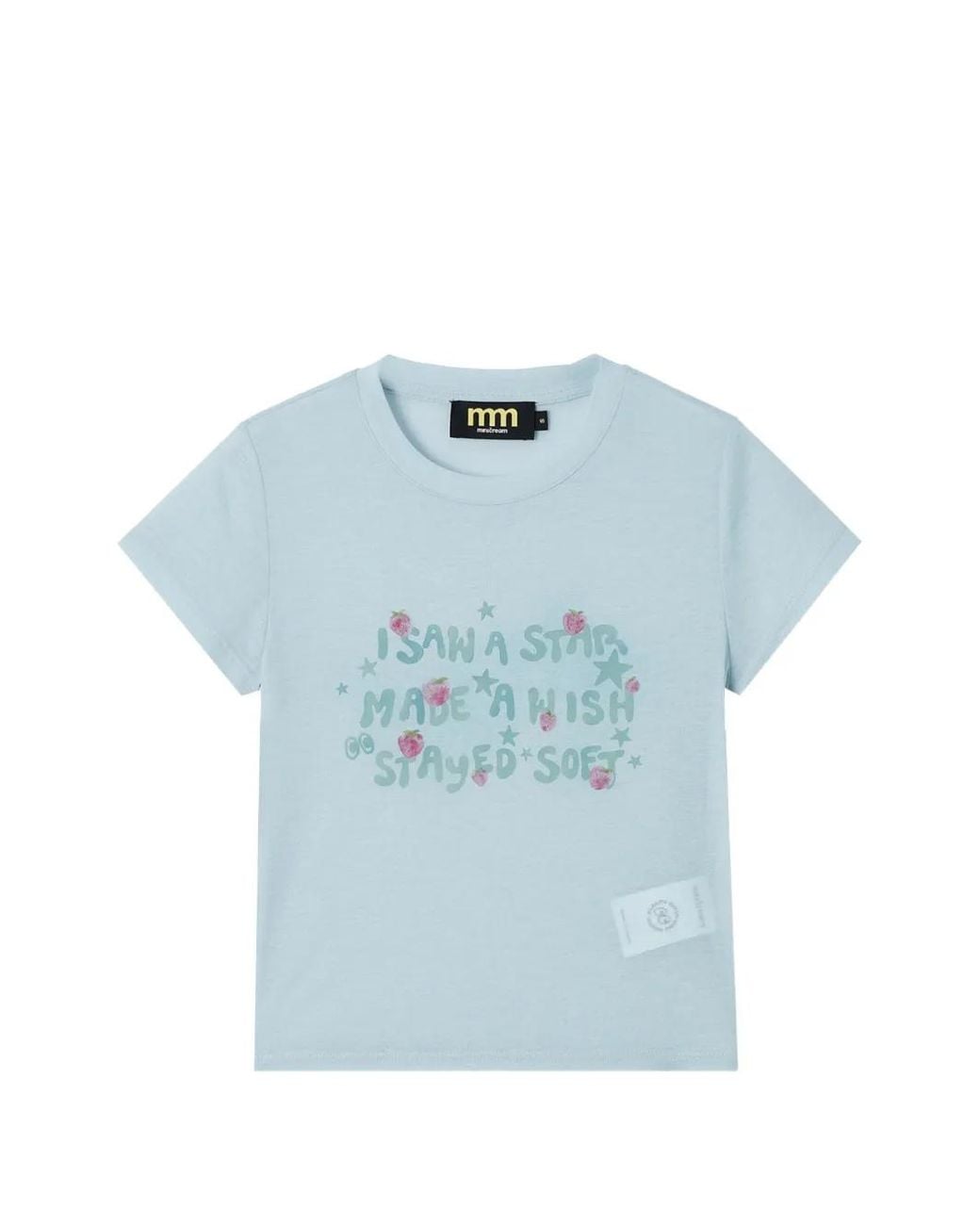 Mini Cream Blue Graphic-Print Short-Sleeve T-Shirt