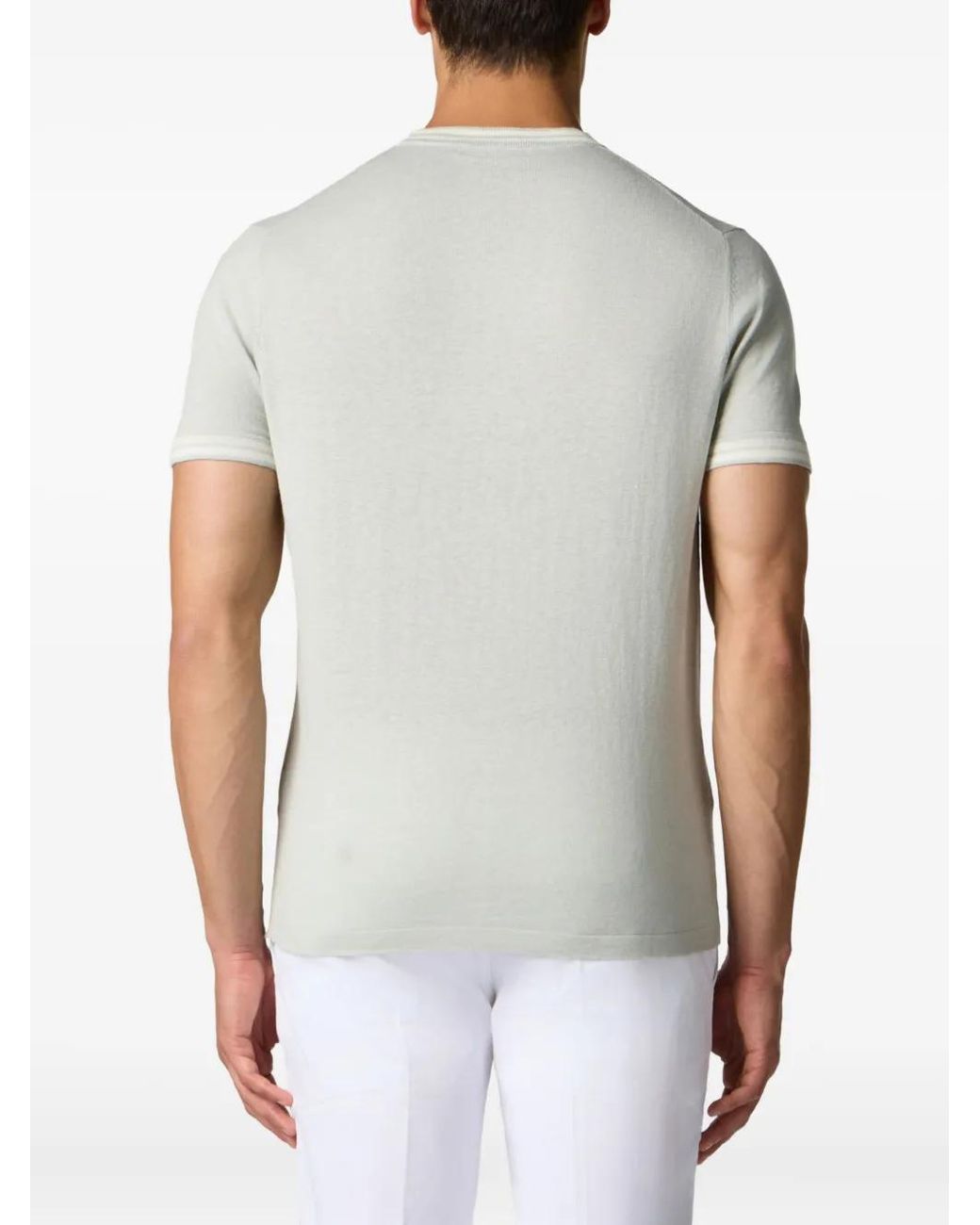 Brooks Brothers Gray Ribbed-Trim T-Shirt for men