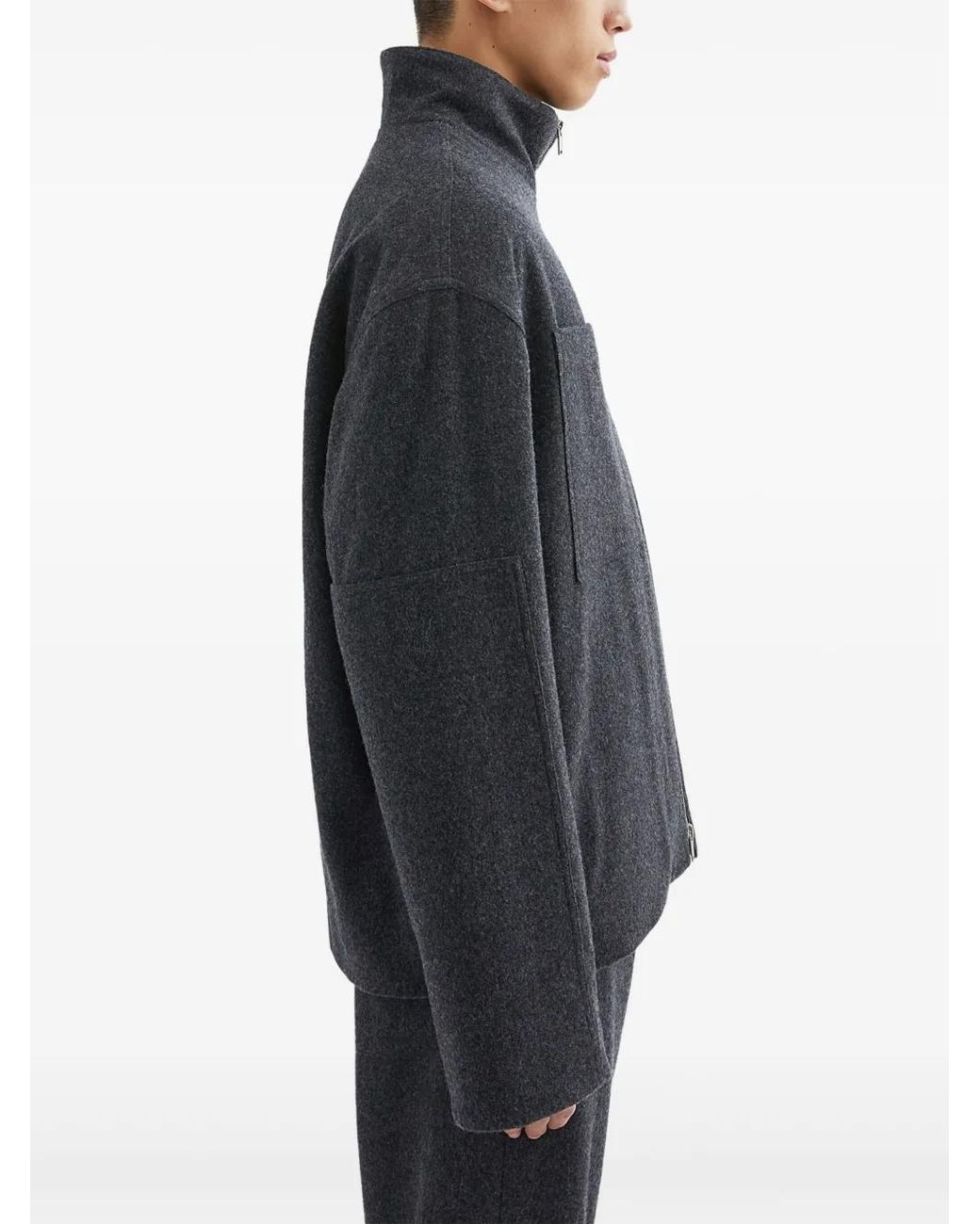 Jil Sander Black Felted Jacket for men