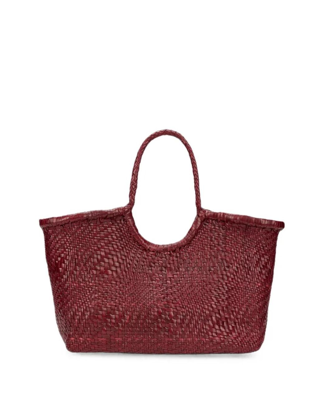Dragon Diffusion Red Nantucket Woven Leather Tote Bag