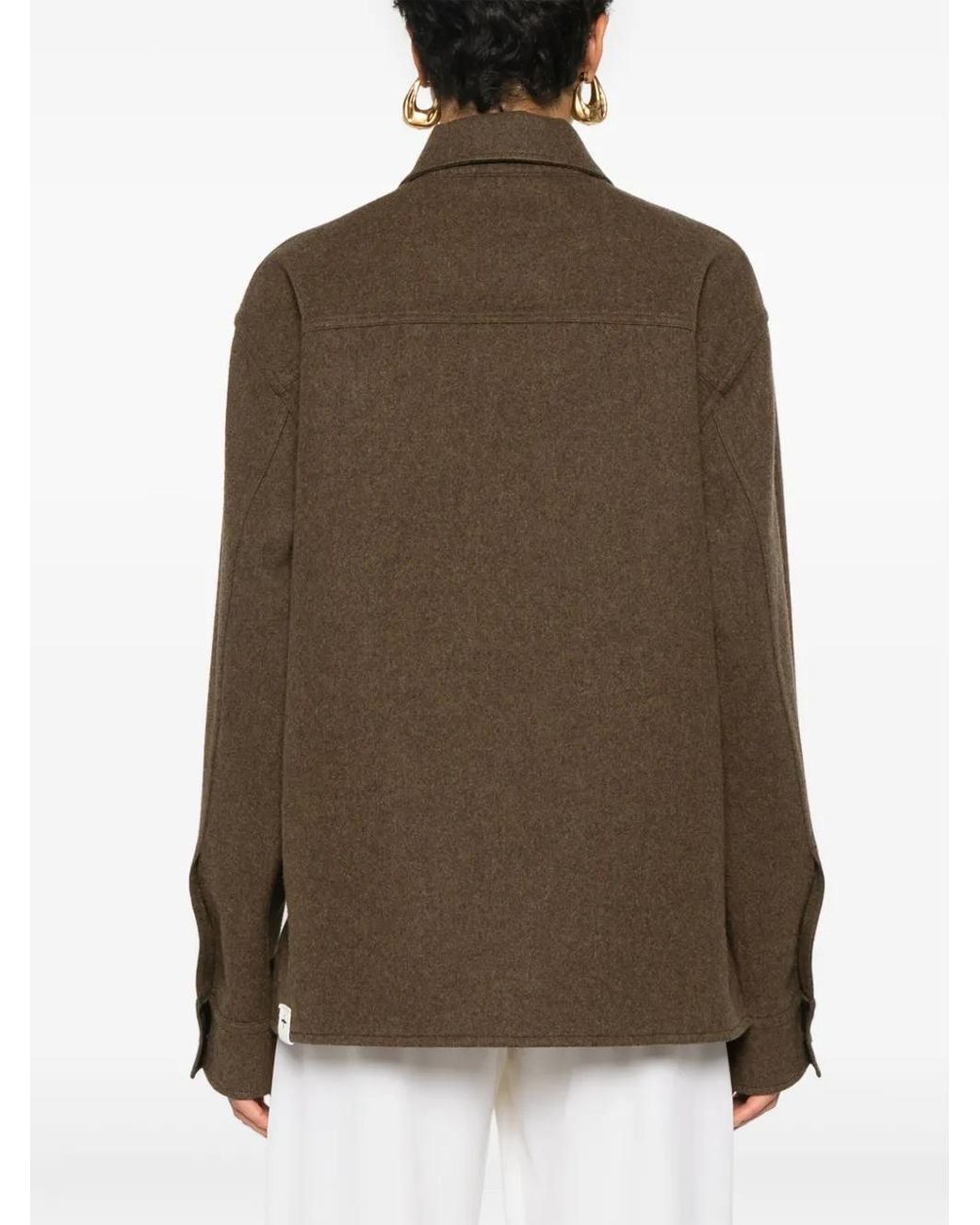 Jil Sander Brown Felted Wool Overshirt