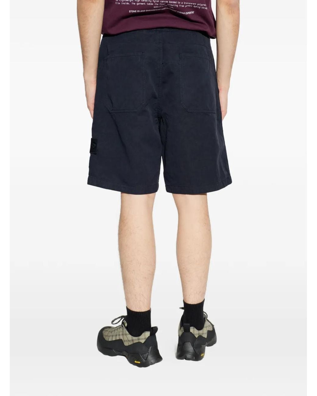 Bermudas Con Bolsillo De Parche Stone Island de hombre de color Blue