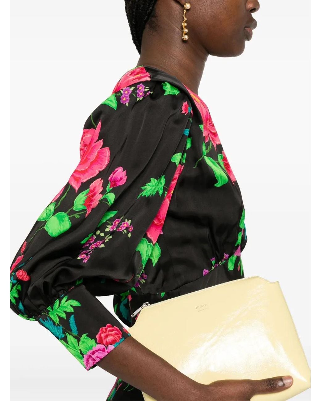 Nissa Green Printed Midi Dress