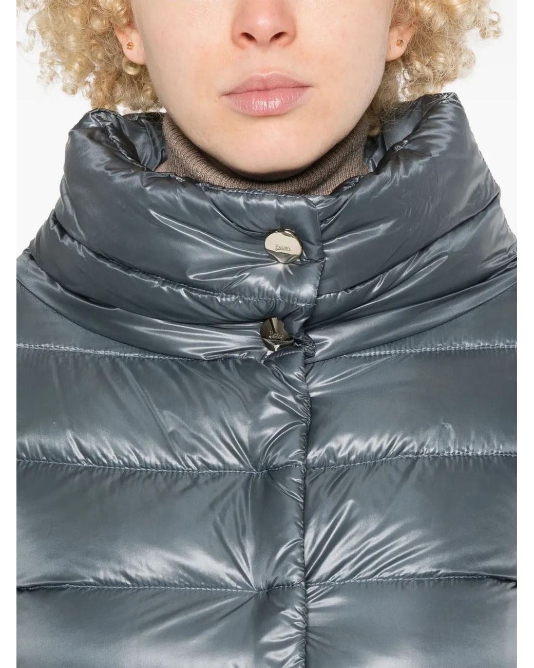 Herno Blue Quilted Coat