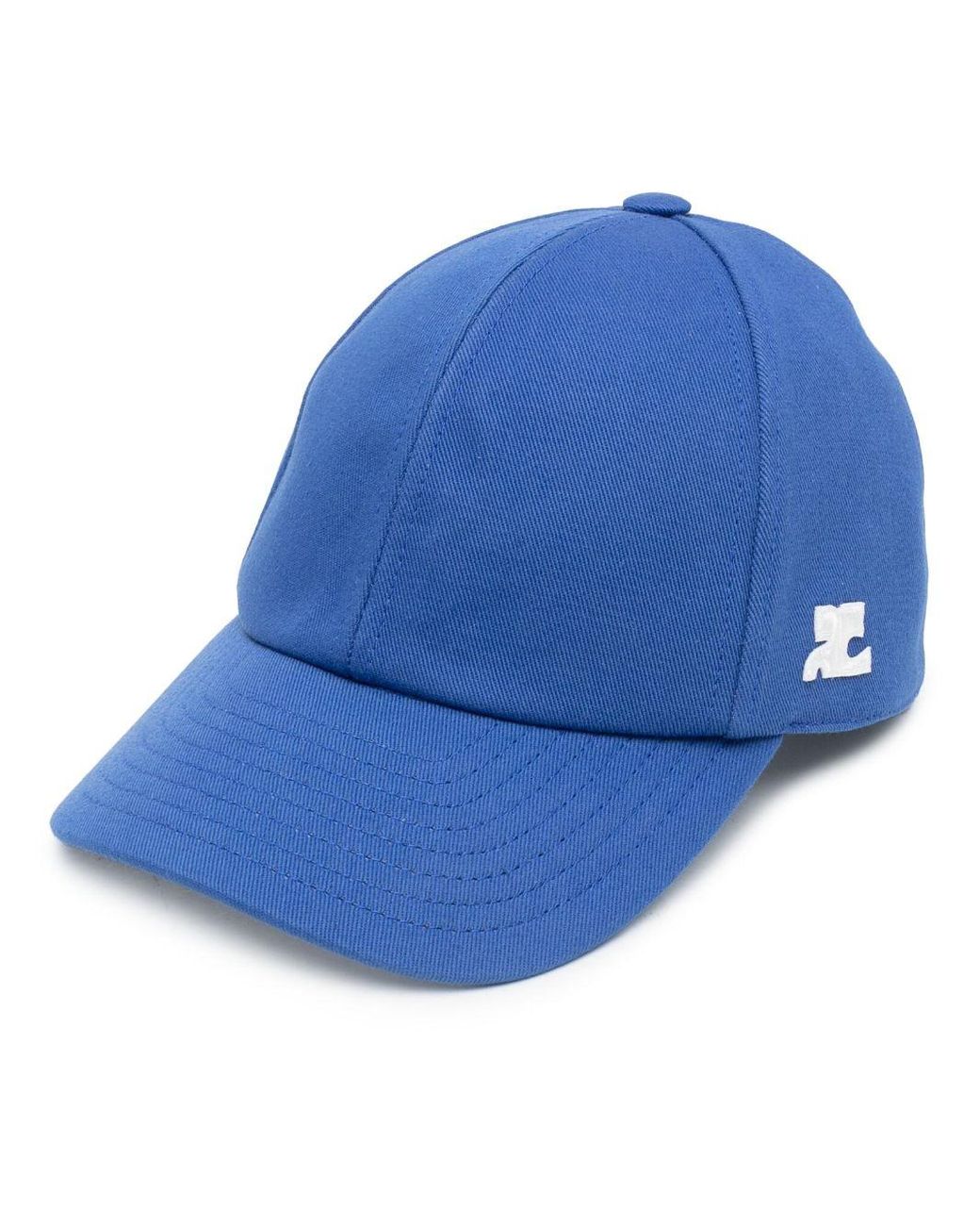 Courreges Logo-patch Cotton Baseball Cap in Blue for Men | Lyst