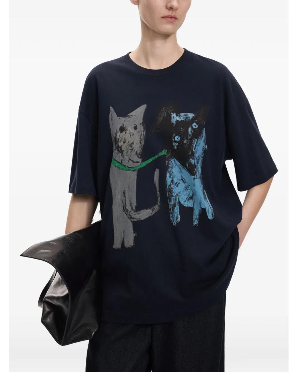 JNBY Blue Graphic-Print T-Shirt