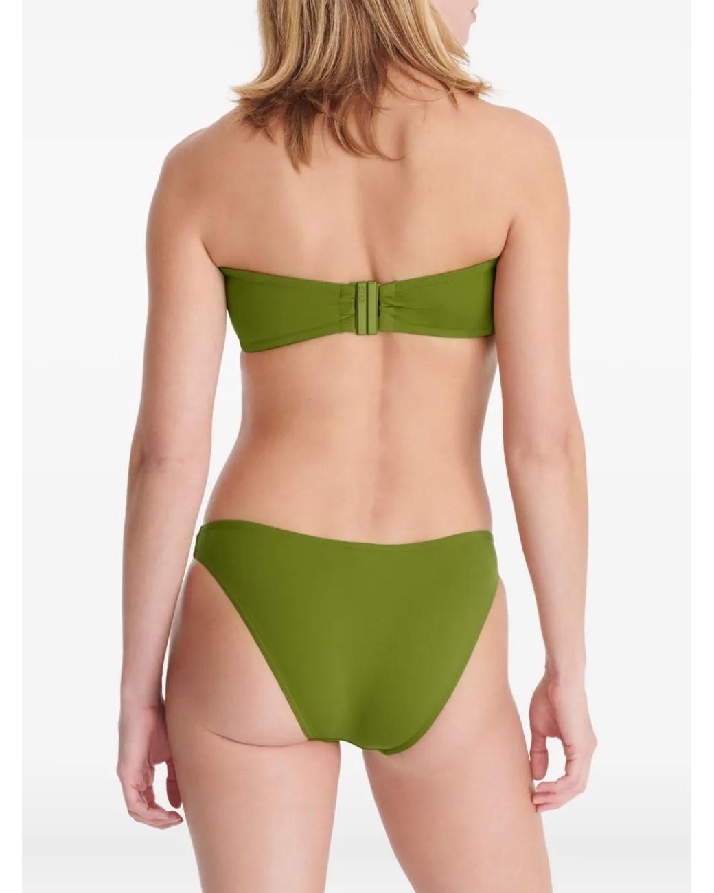 Eres Green Show Ruched Bandeau Bikini Top