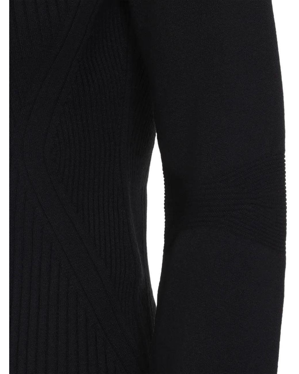 Moncler Black Ribbed-Knit Long-Sleeve Sweater