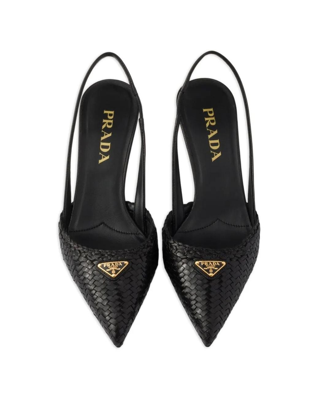 Prada Black Leather Slingback Pumps