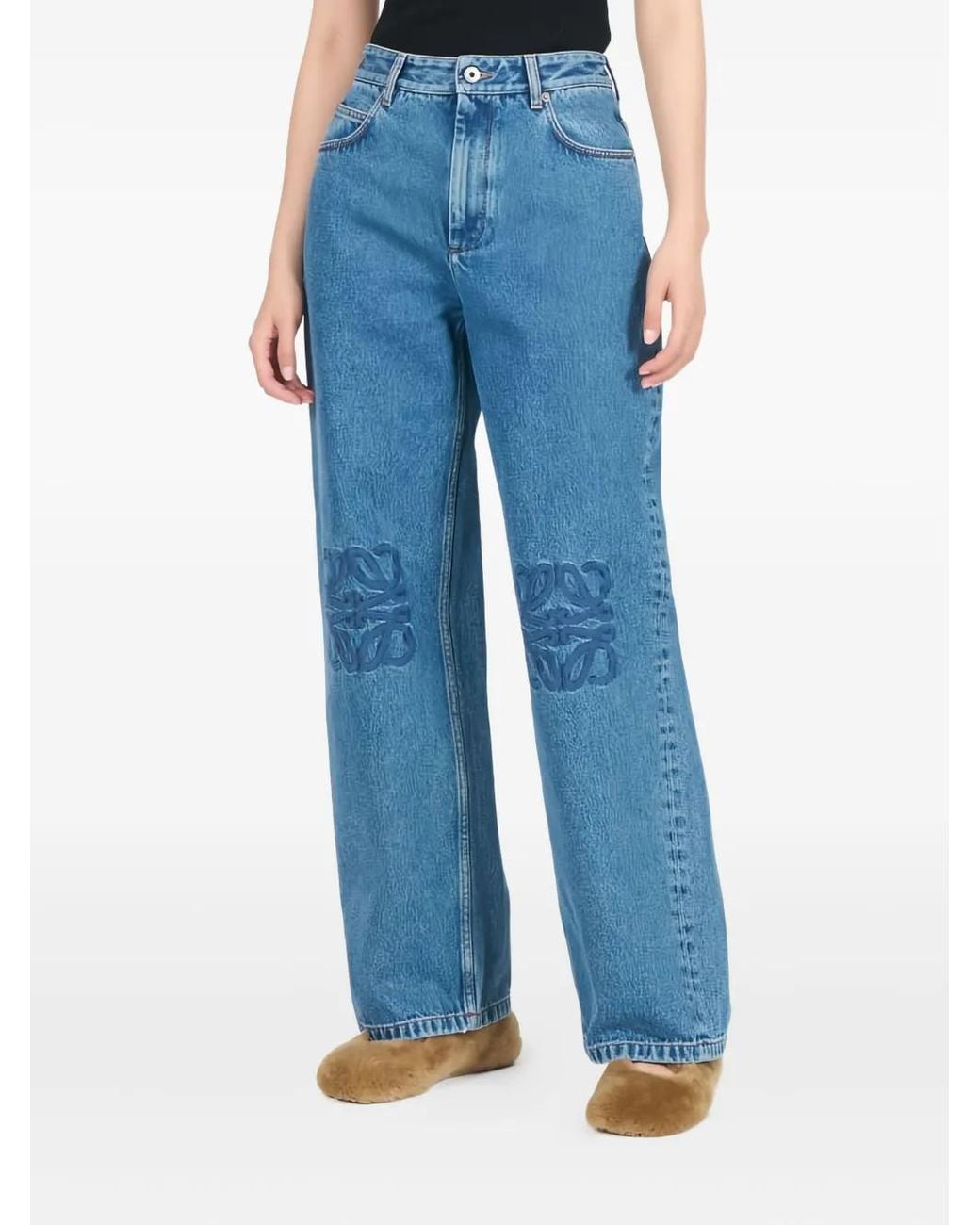 Loewe Blue Anagram Baggy Jeans