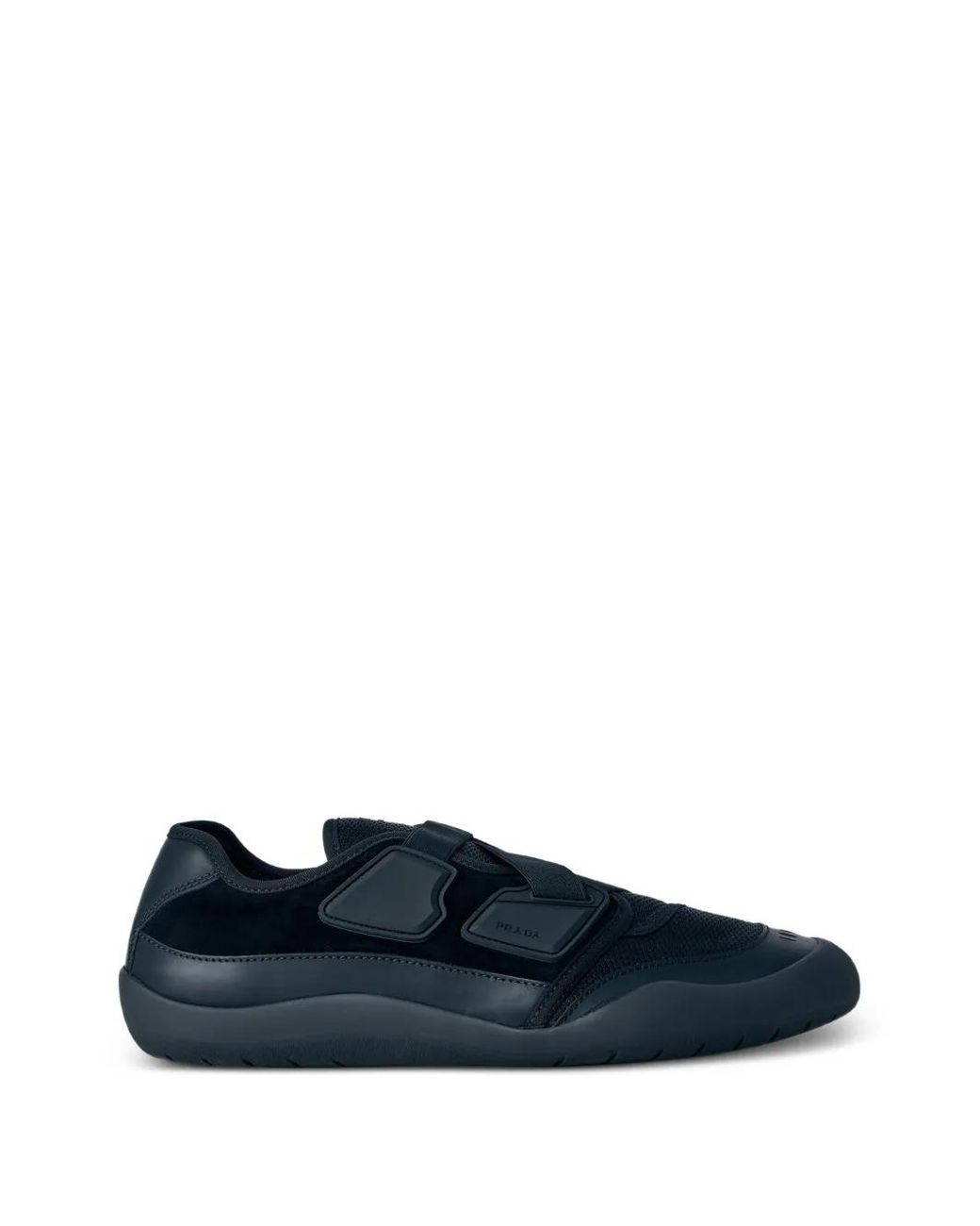 Prada Blue Speedrock Leather And Mesh Fabric Sneakers for men