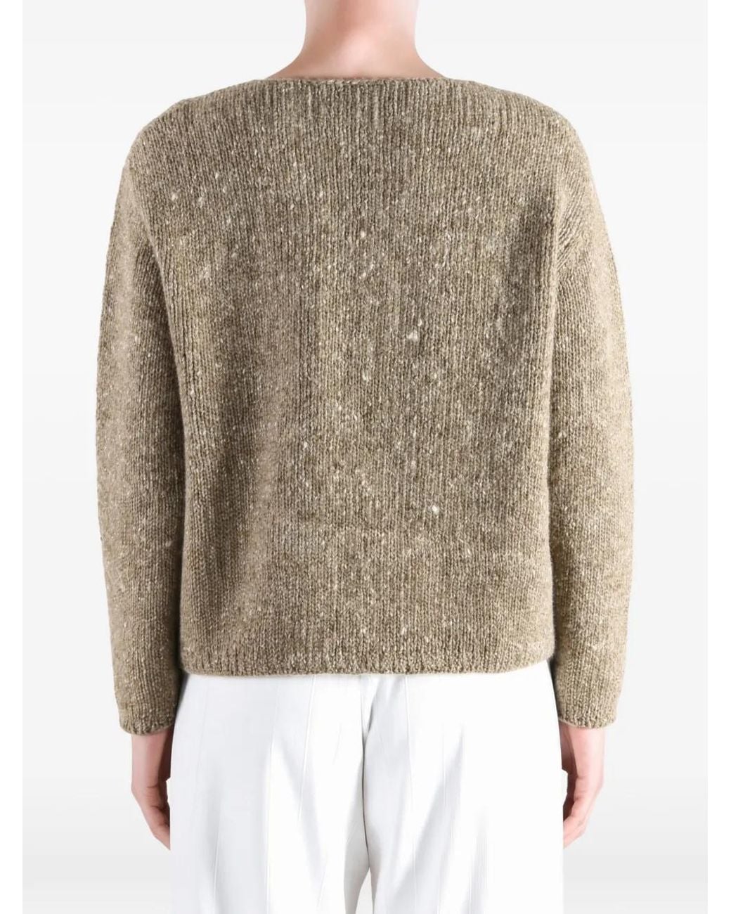 Auralee Natural Flecked Knit Sweater