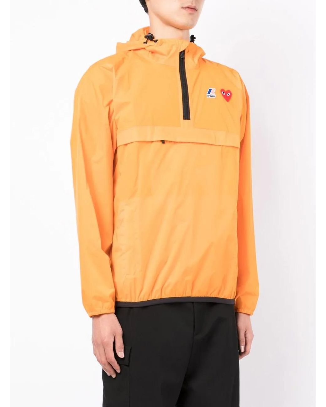 COMME DES GARÇONS PLAY Orange X K-Way Hoodie À Col Zippé