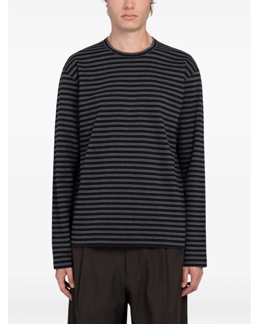 Junya Watanabe Blue Striped Long-Sleeve T-Shirt for men