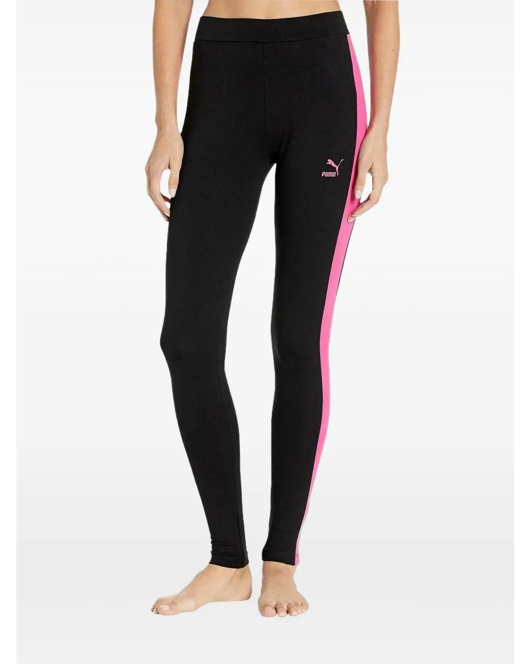 PUMA Black Logo Striped Leggings
