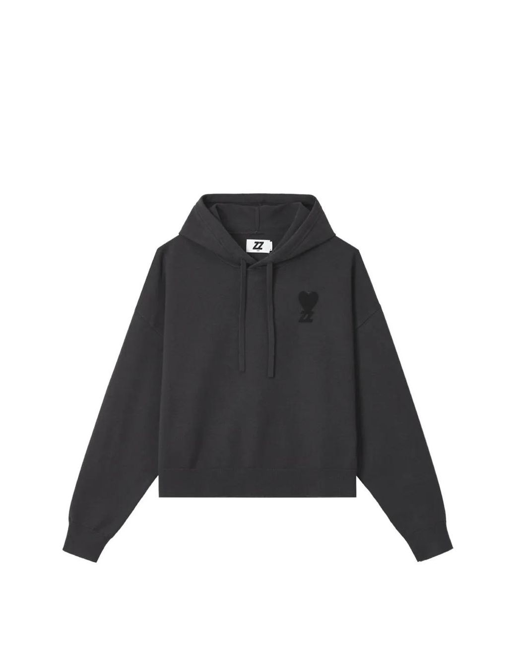 Izzue Black Logo-Patch Drawstring Hoodie