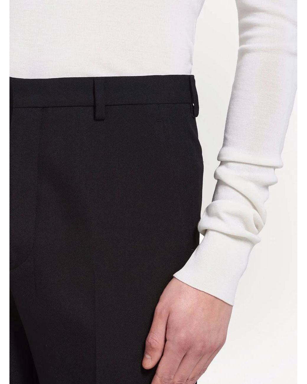 Prada Black Wool Blend Pants for men