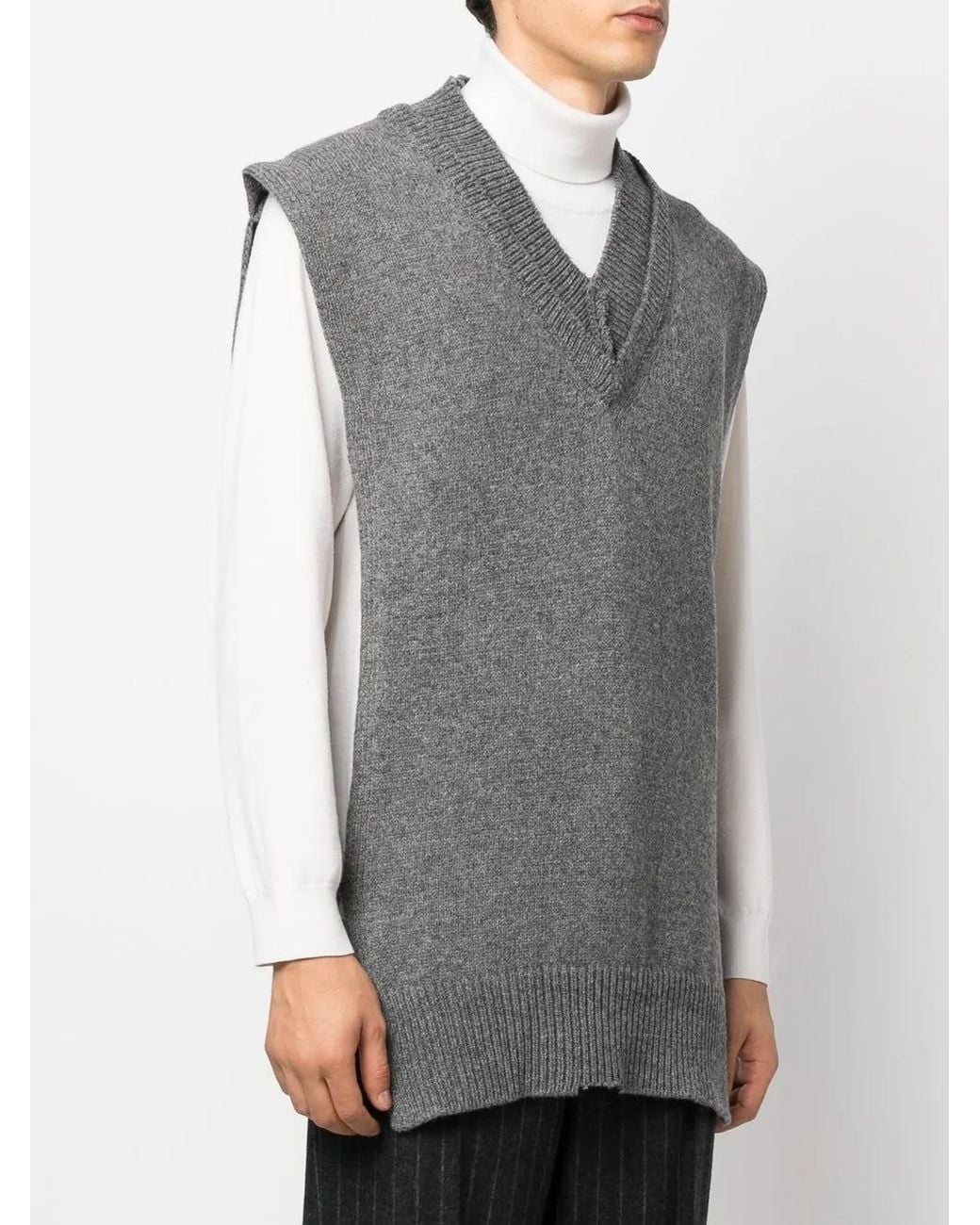 Maison Margiela Gray Wool Blend Vest for men