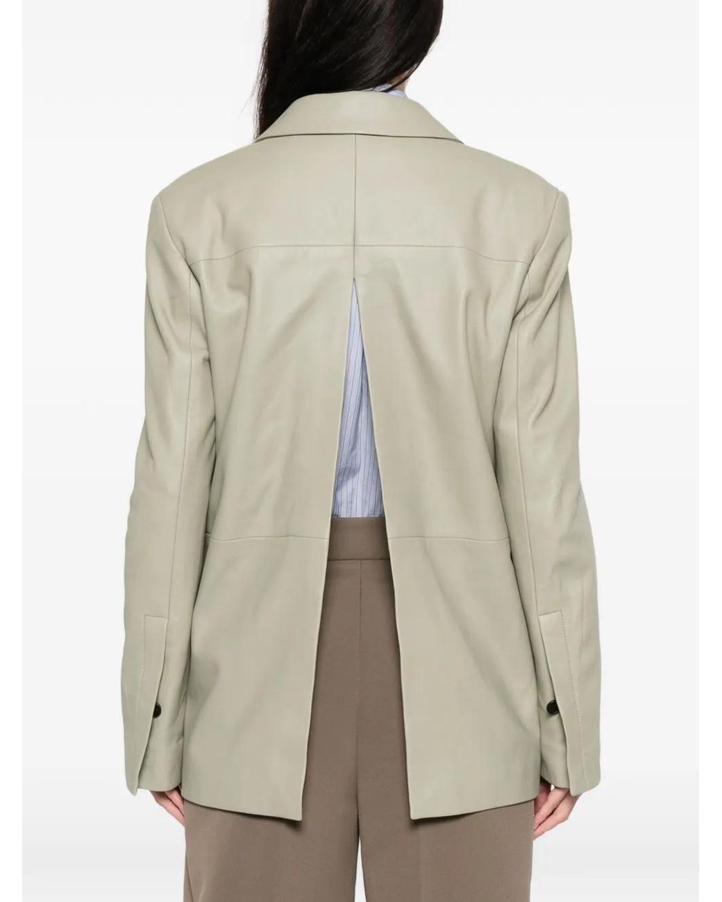 Halfboy White Button Leather Jacket