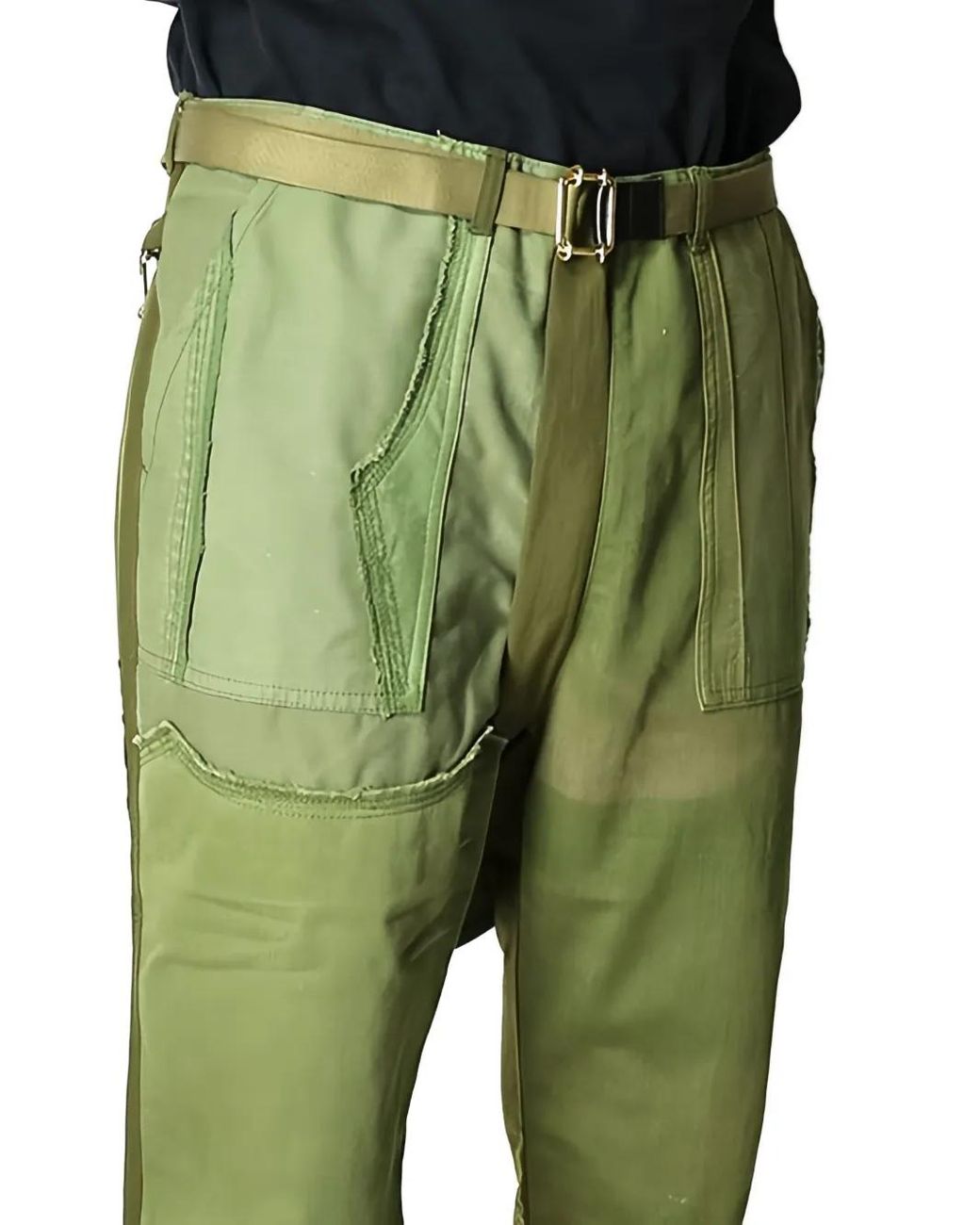Children of the discordance Green Logo-Print Cargo Trousers for men