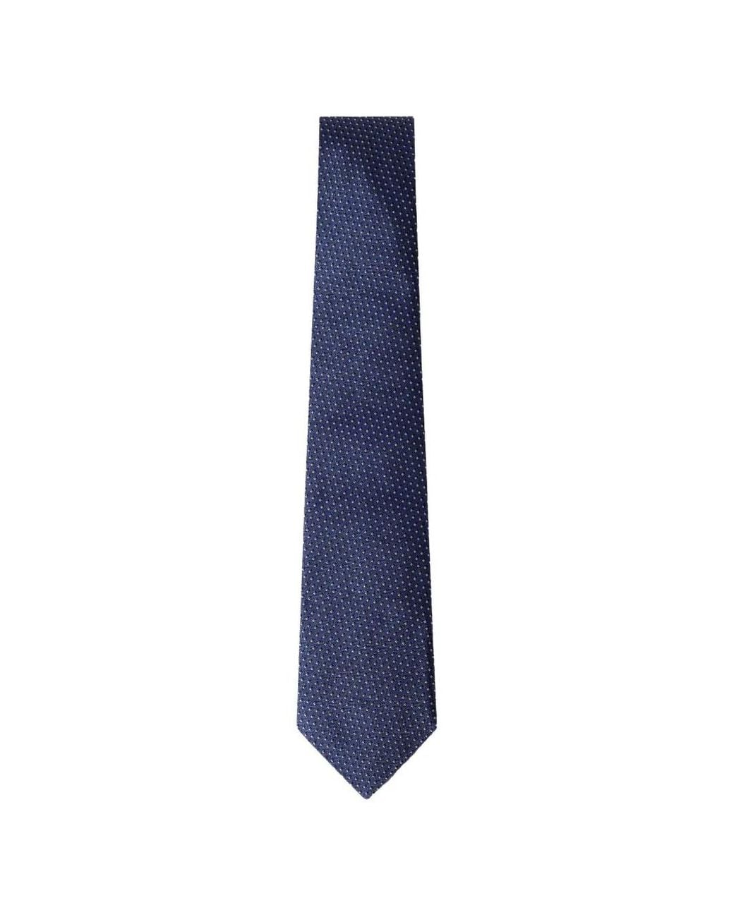 Hackett Blue Cravate Bicolore À Pois En Soie for men