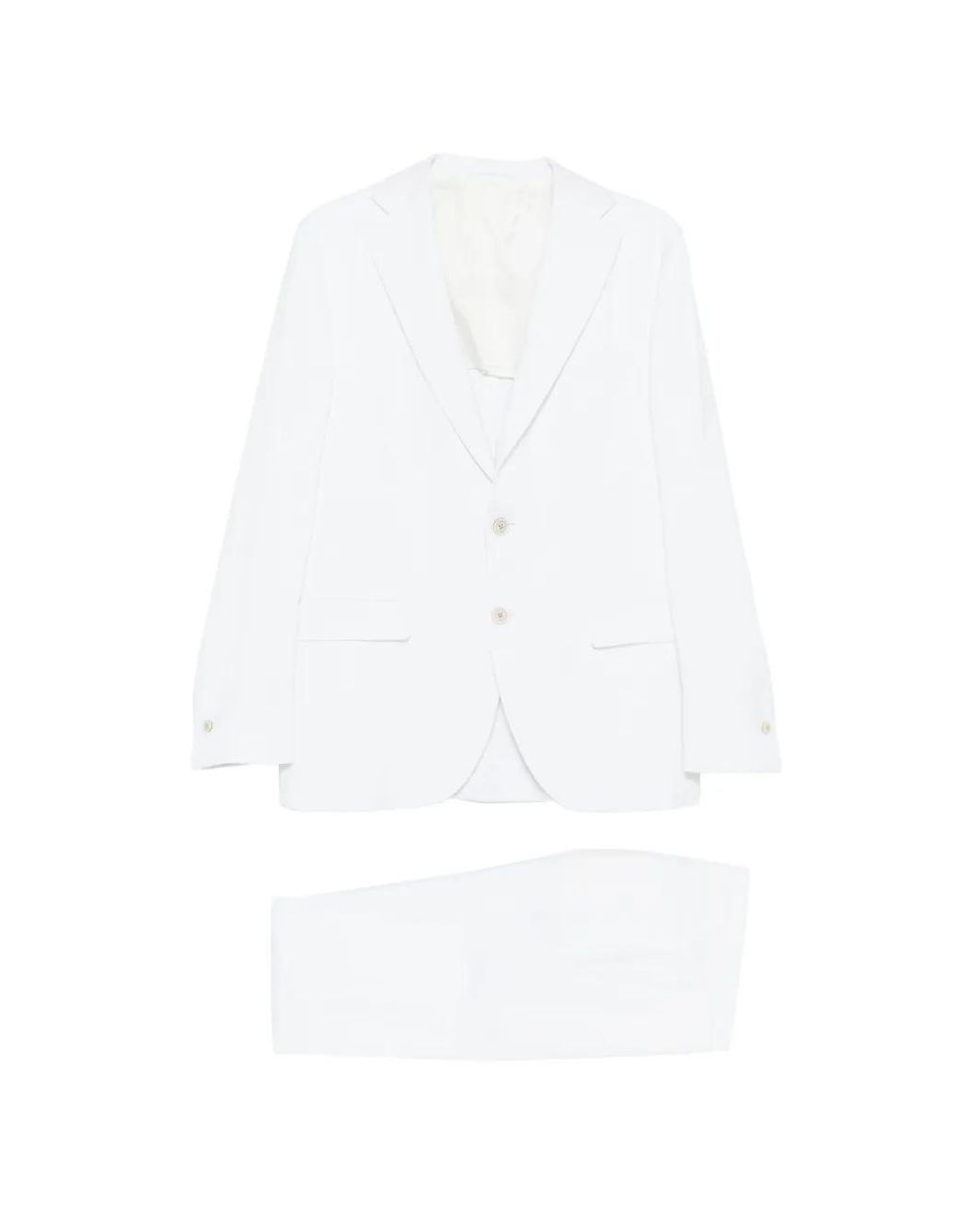 Eleventy White Single-Breasted Pences Suit for men
