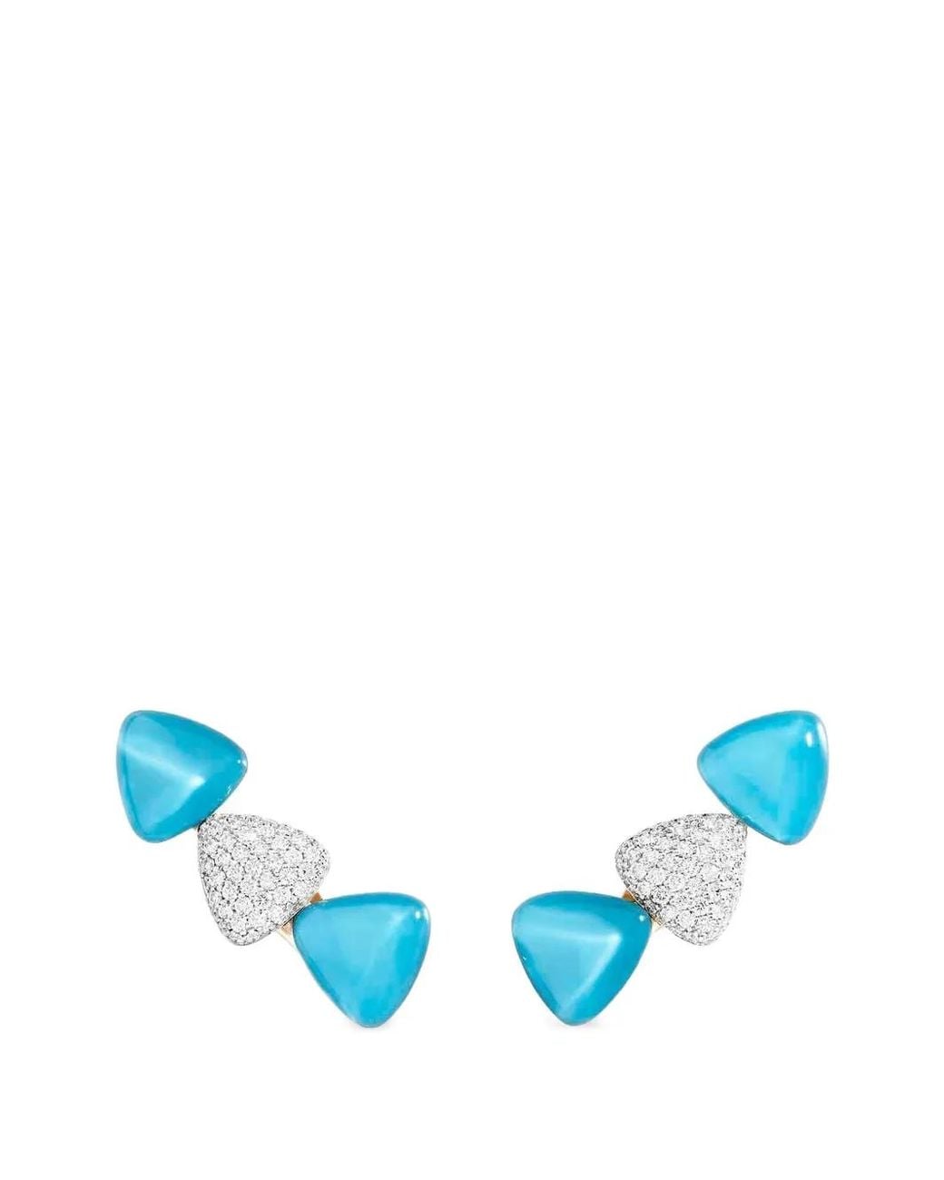 Vhernier Blue Boucles D'Oreilles Plaquées Or 24Ct À Ornements