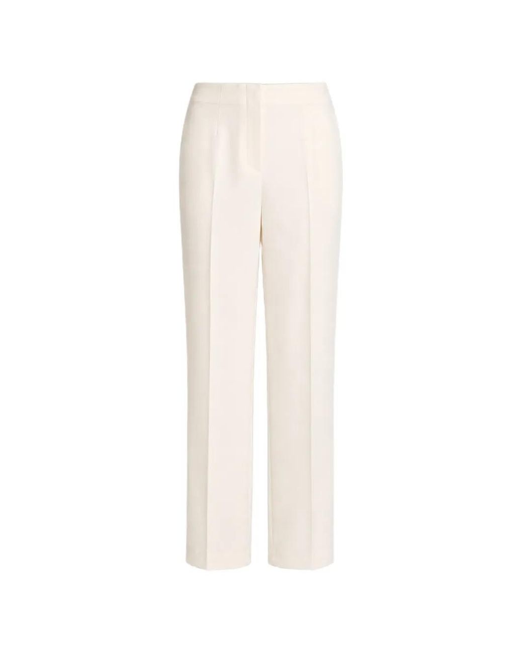 Alberta Ferretti White Pressed-Crease Trousers