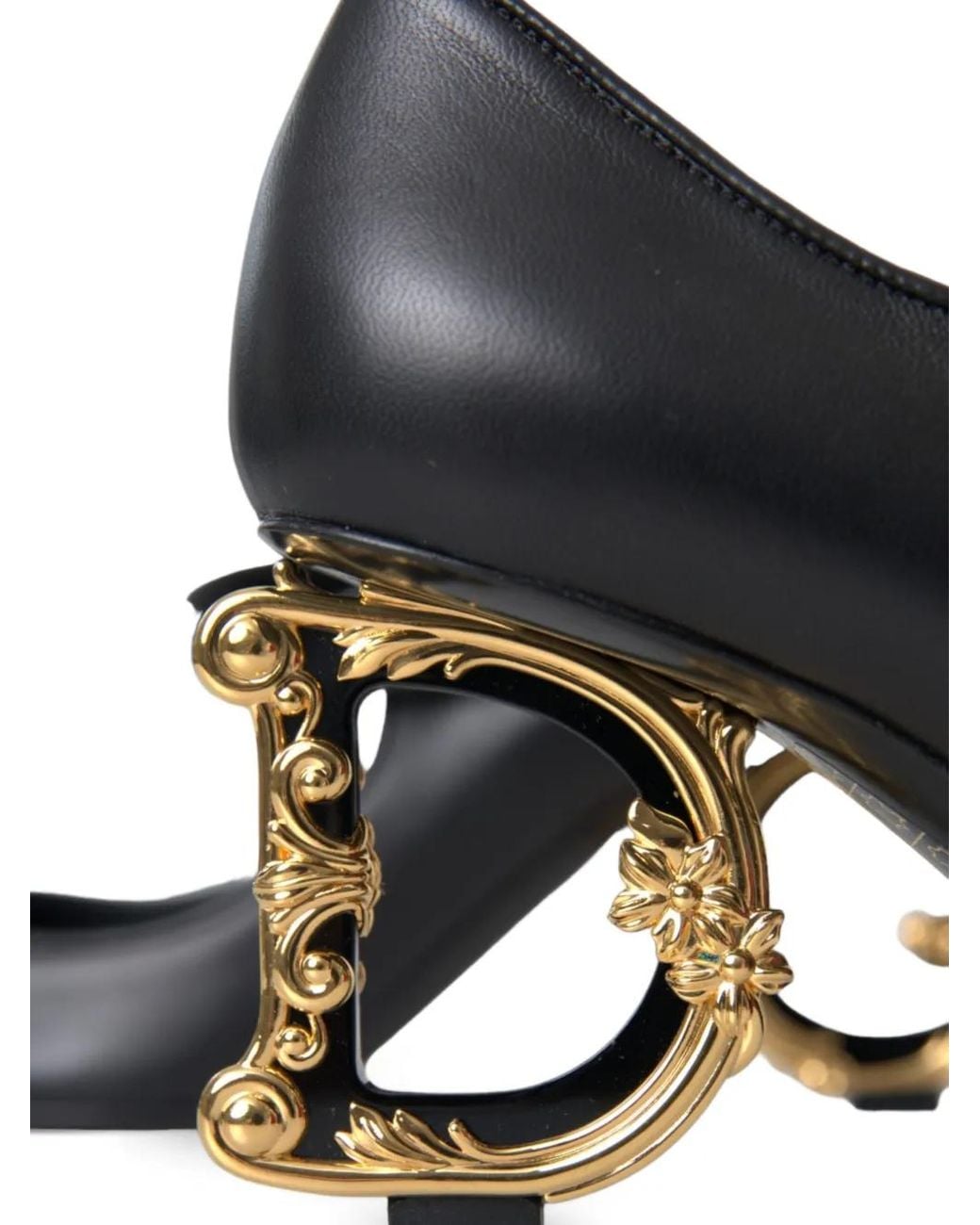 Dolce & Gabbana Black Mary Jane Leather Pumps