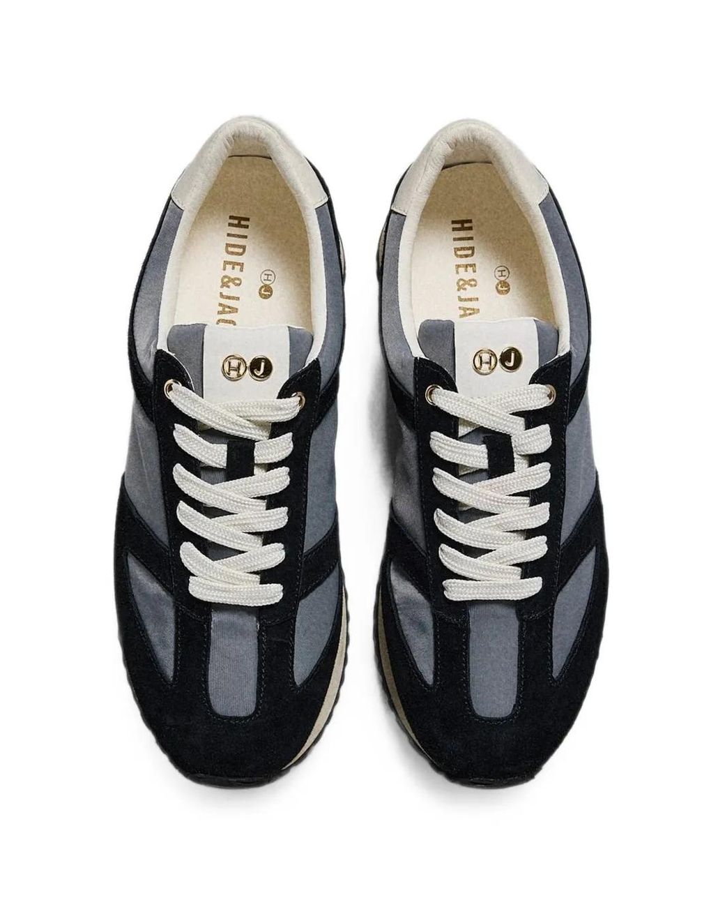 HIDE & JACK Black Panelled Sneakers