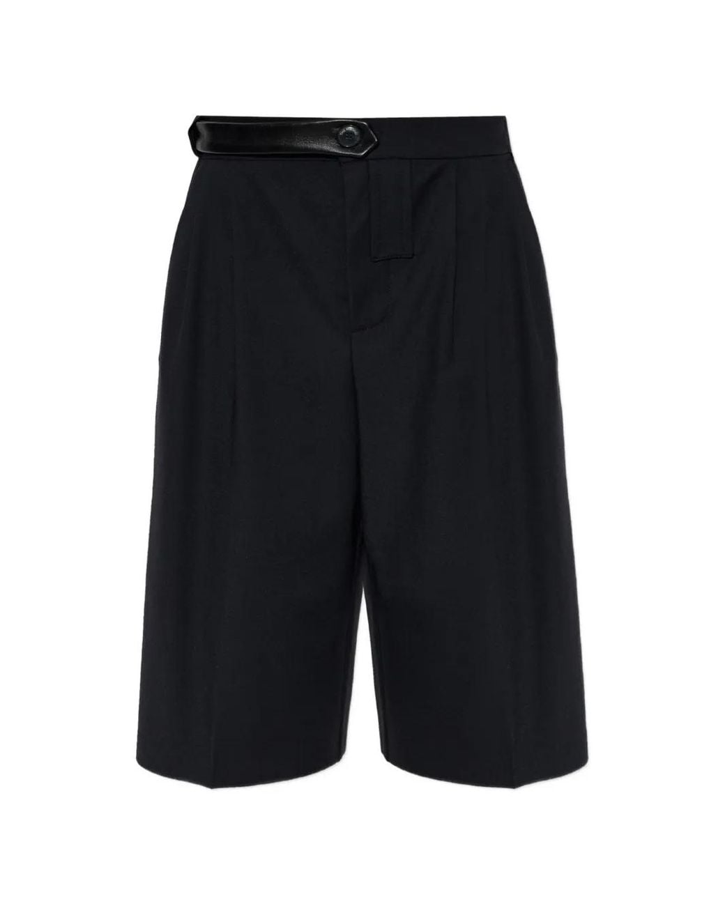The Mannei Blue Pleated Knee-Length Tailored Shorts
