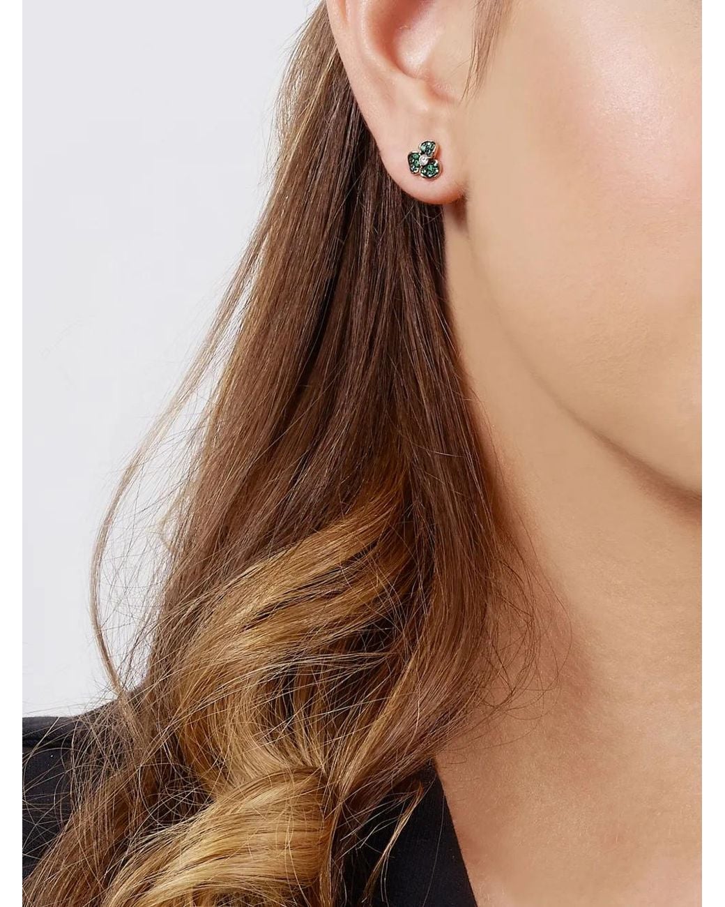 Leo Pizzo Green 18K Rose Candy Flora Emerald Earrings