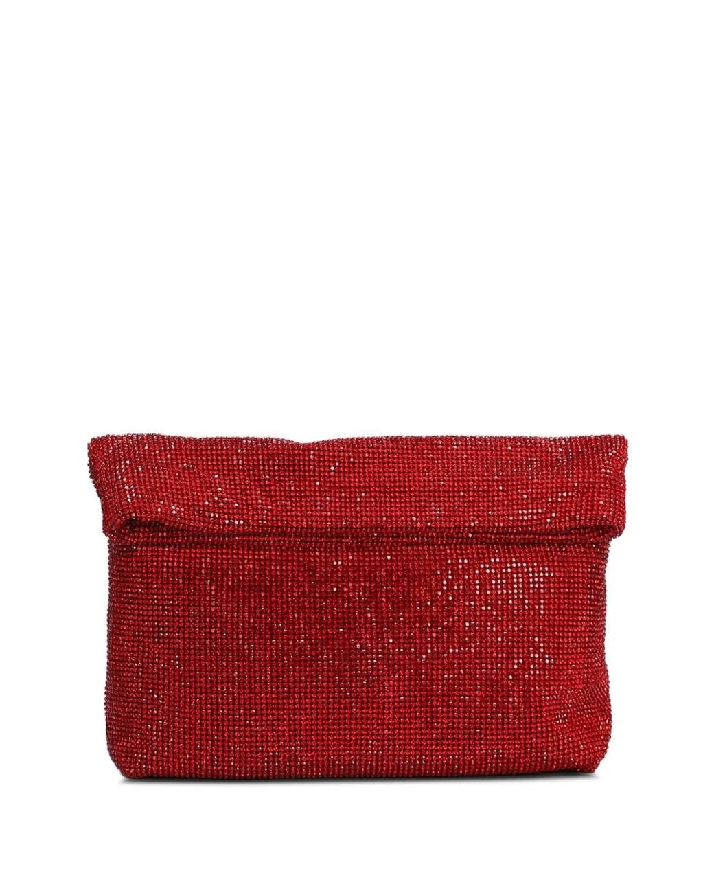 Twentyfourhaitch Red Varadero Crystal-Embellished Clutch Bags