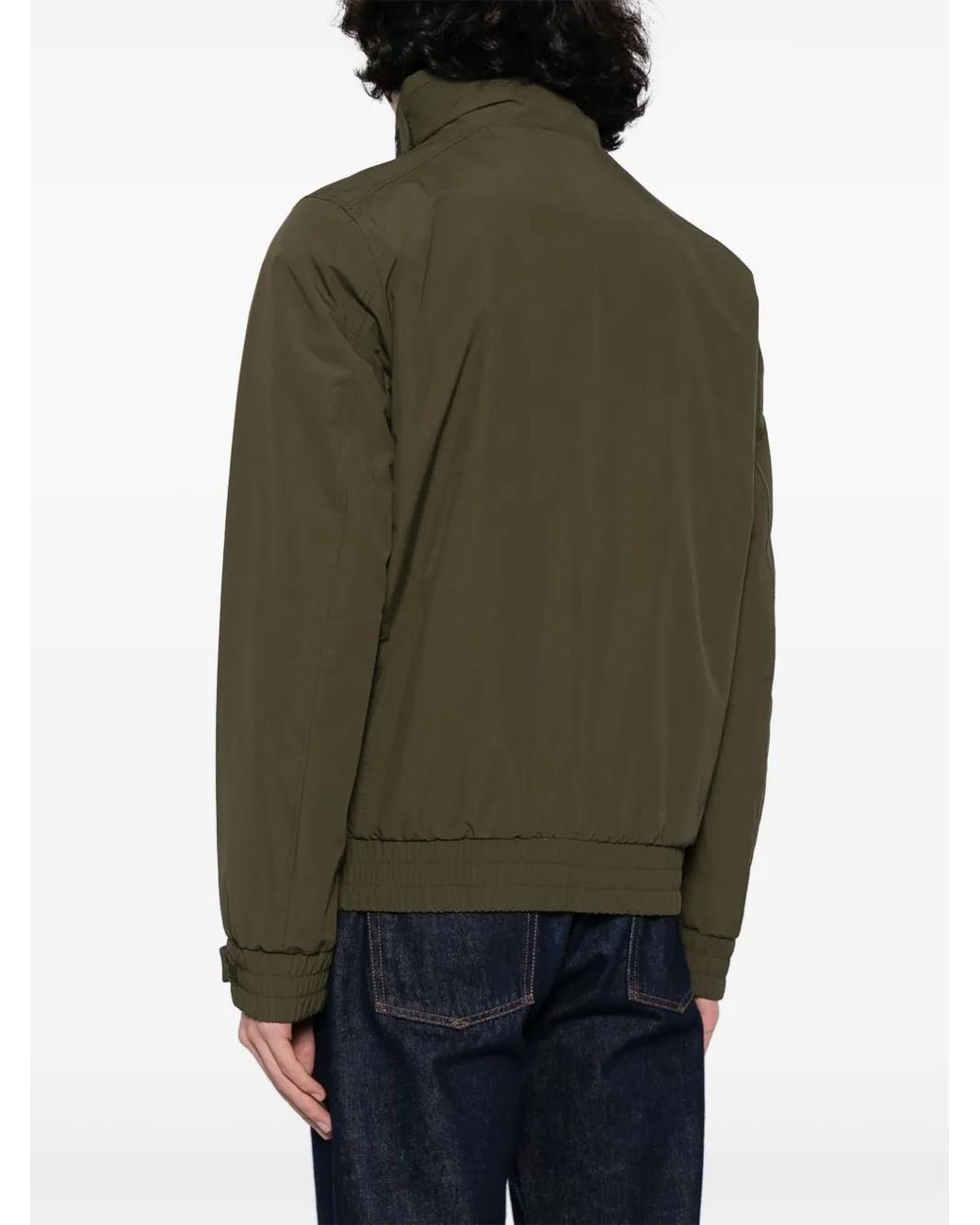 Woolrich Green High-Neck Zip-Up Jacket for men