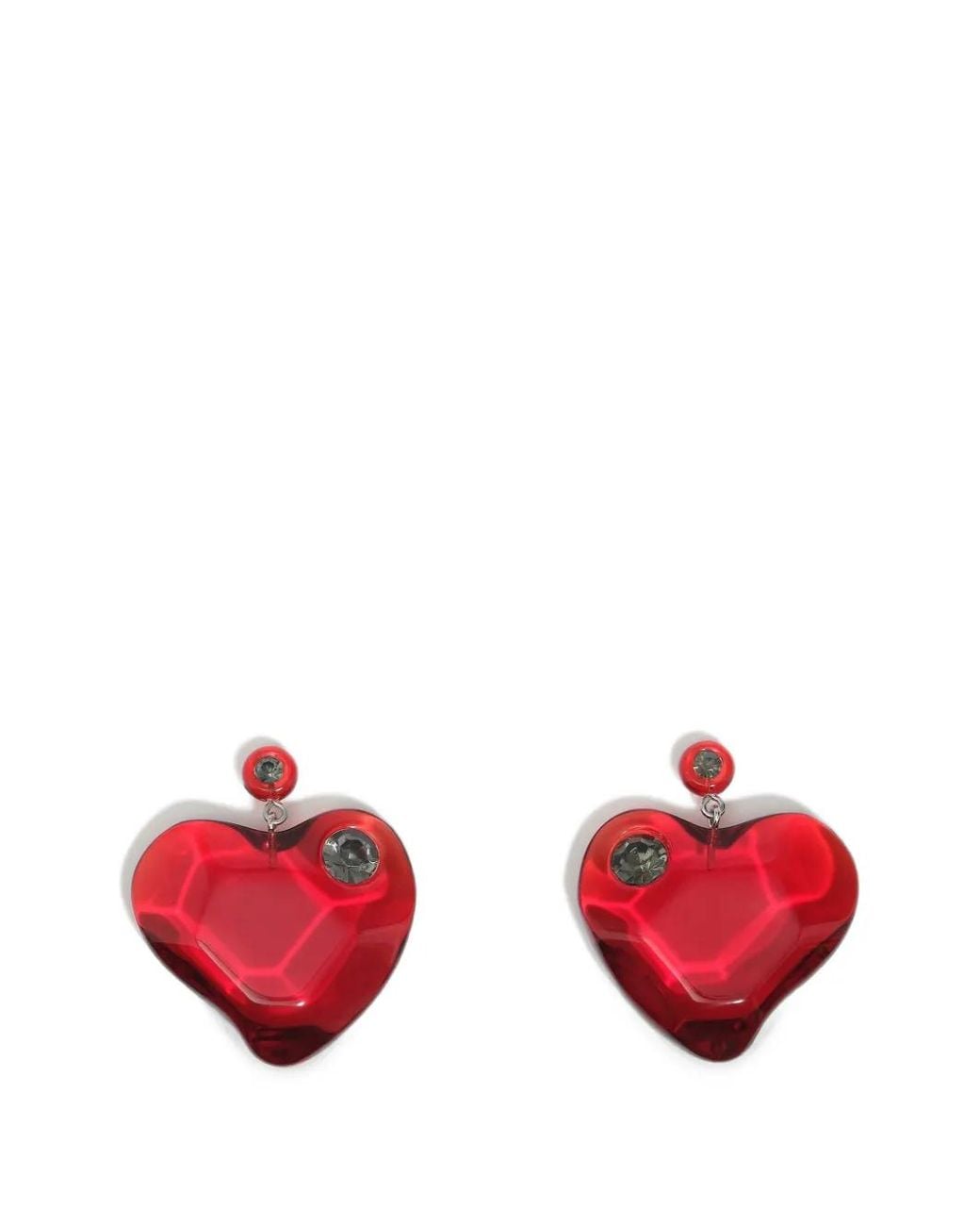 Bimba Y Lola Red Dark- Resin Heart Earrings