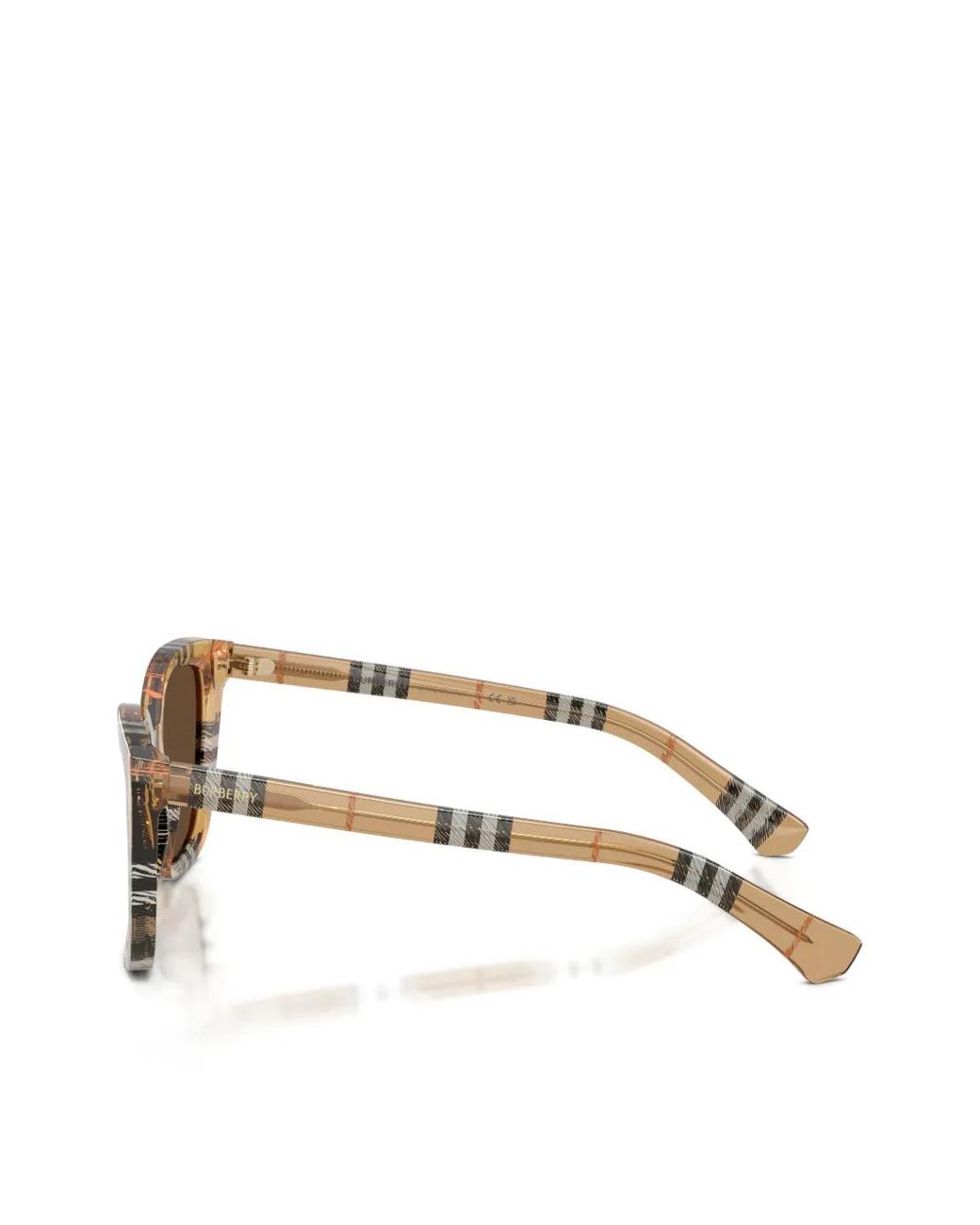 Burberry Brown Square-Frame Checked Sunglasses