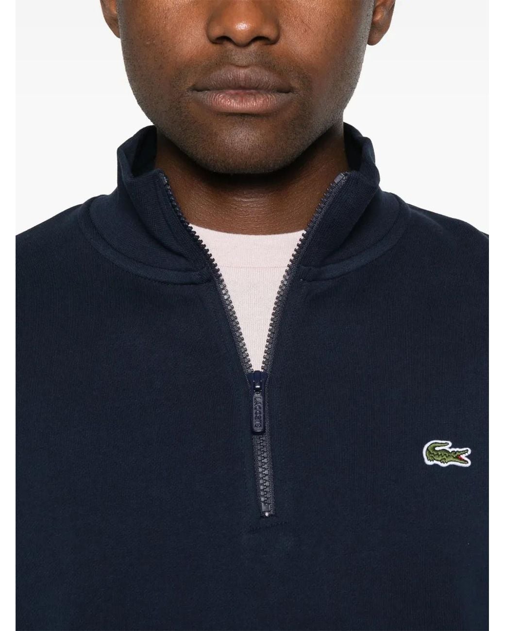 Lacoste Blue Cotton Sweatshirt for men