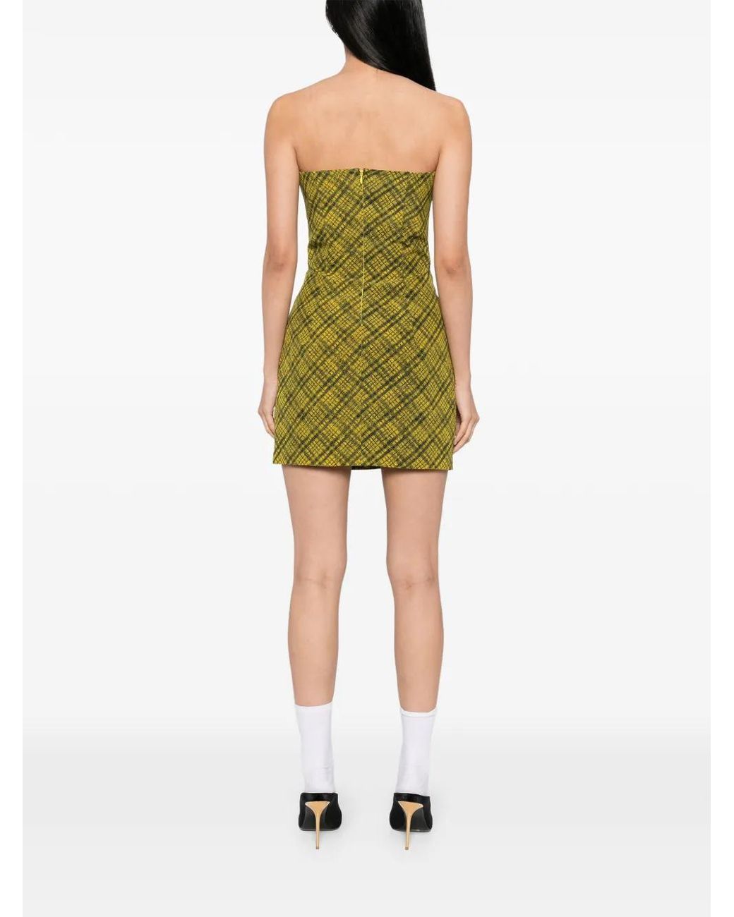 Alessandra Rich Green Check Dress