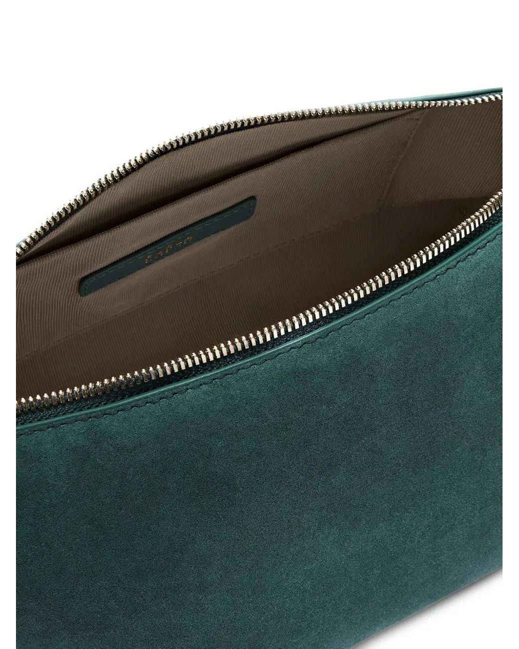 Furla Green Toni Suede Calf Leather Bag