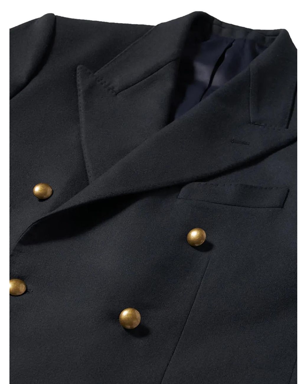 Fortela Black Double-Breasted Flap Pocket Blazer for men