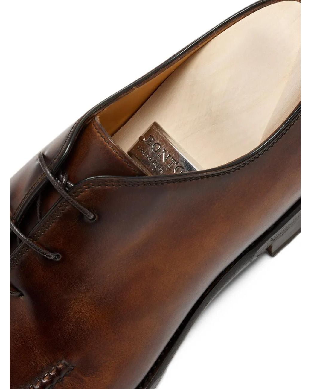 Bontoni Brown Goodyear-Welted Lace-Up Derby Shoes for men