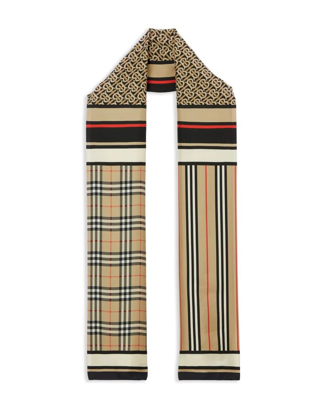 Burberry Multicolor Multi-panel Silk Scarf