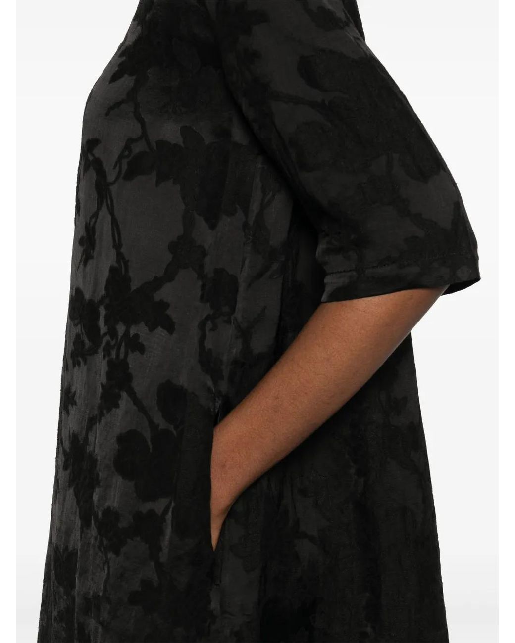 Uma Wang Black Anthea Wrap Midi Dress